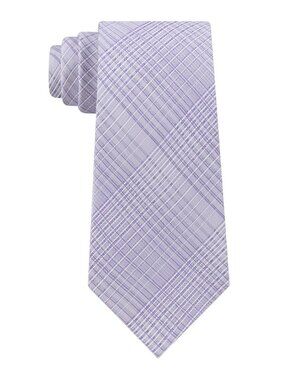 Calvin Klein Mens Hi-Ridge Self-Tied Necktie Purple MSRP $70